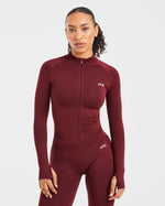 Empower Seamless Full Zip Jacket - Rouge Wine