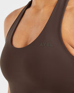 Staple Halterneck Crop Top - Coffee Brun