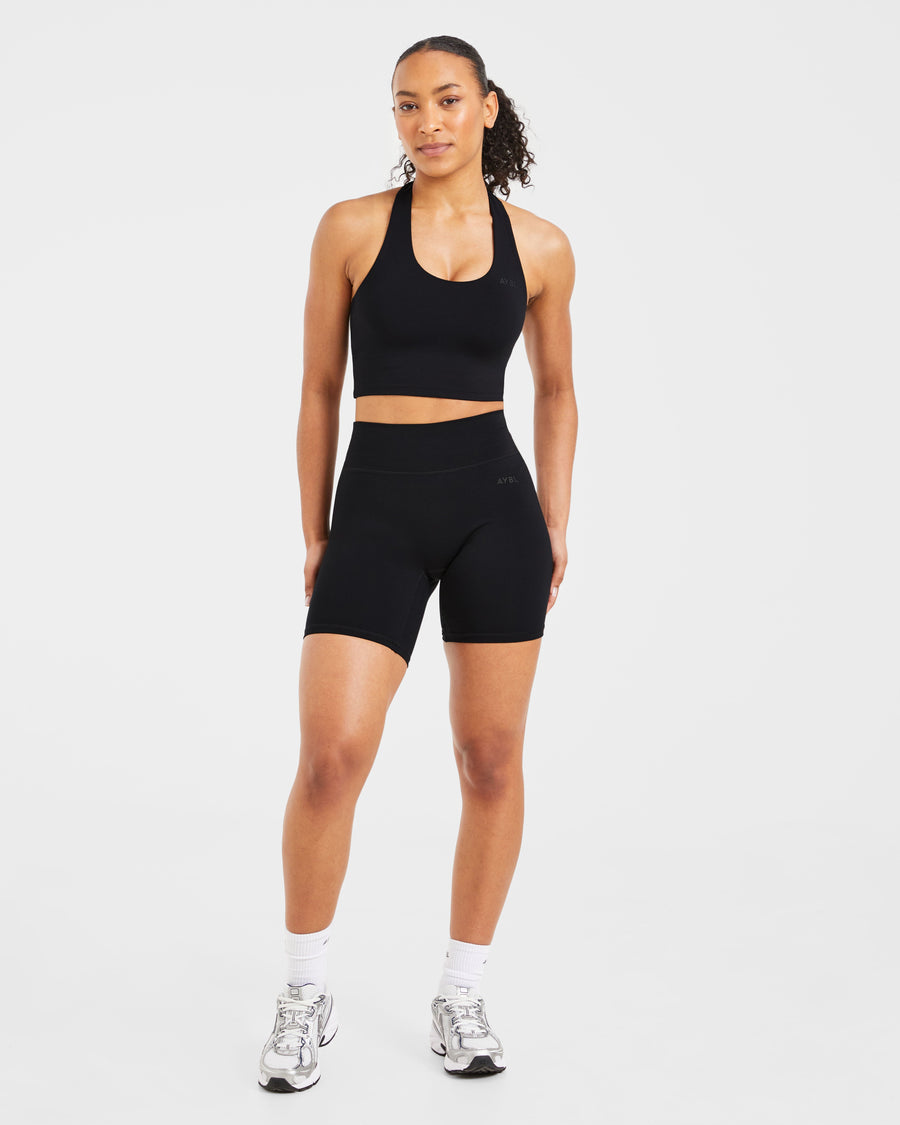 Staple Halterneck Crop Top - Noir