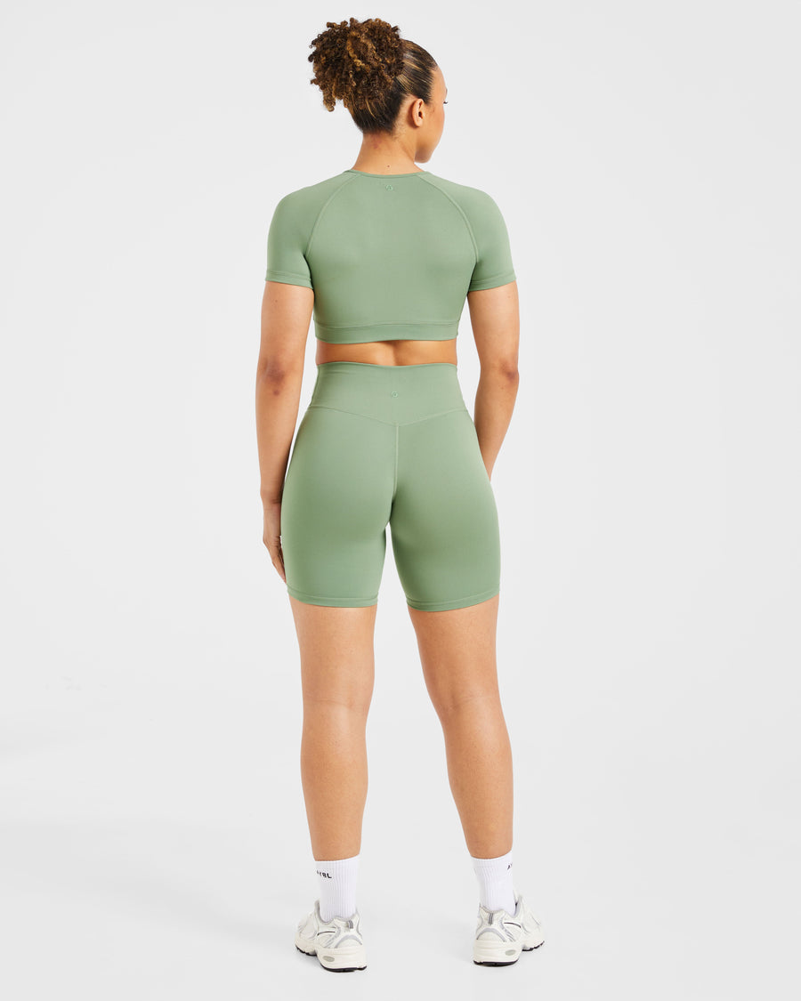 Staple Crop Top - Olive Vert