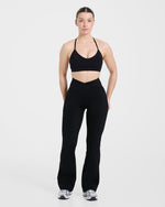 Sculpt Wrap Flared Leggings - Noir