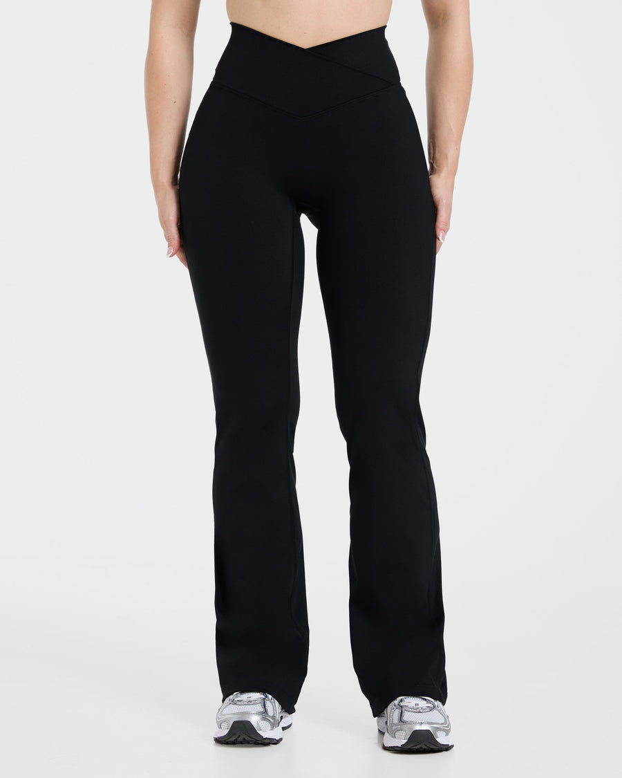 Sculpt Wrap Flared Leggings - Noir