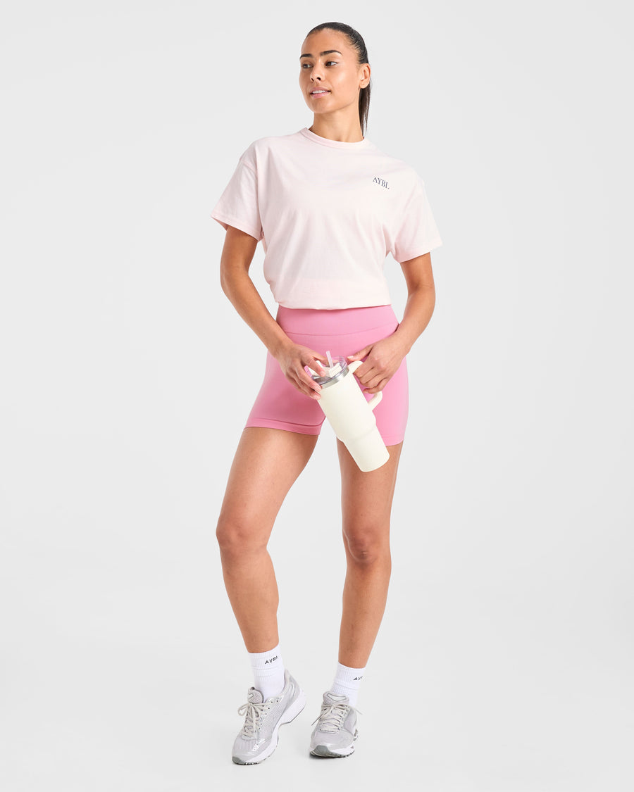AYBL Sports Club Script Oversized T Shirt - Rose