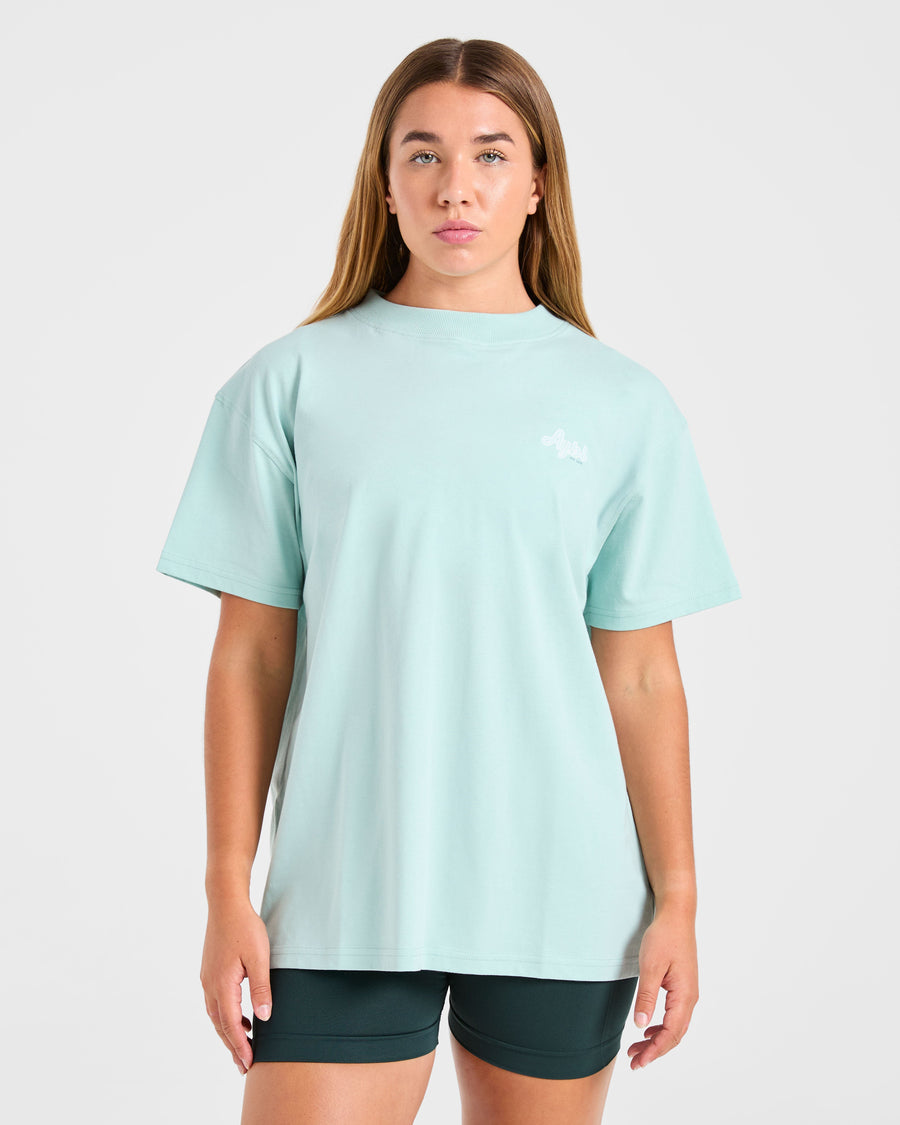 Sports Wellness Oversized T Shirt - Aqua Vert