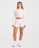 Sculpt Wrap Zip Up Jacket - Iced Rose