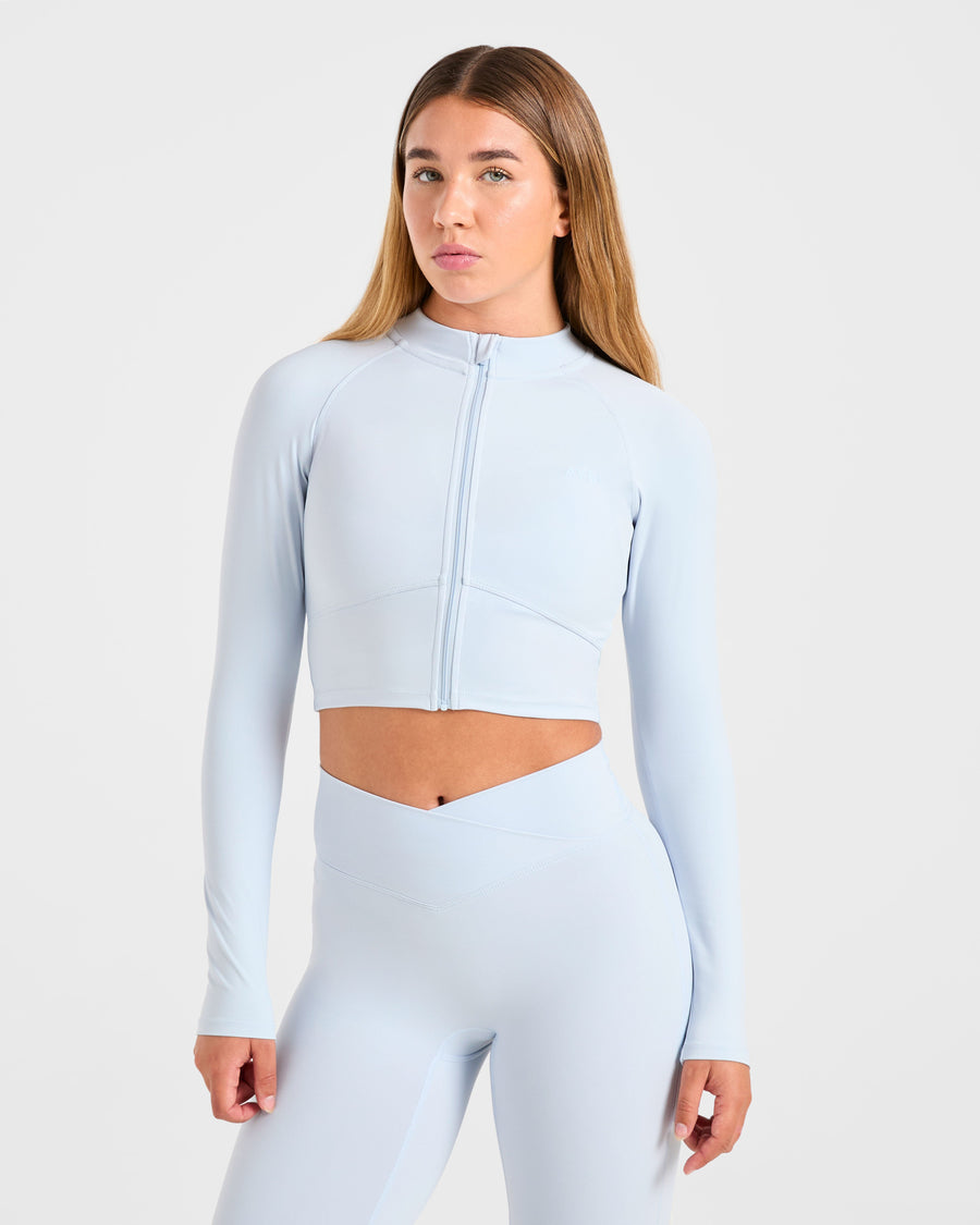 Sculpt Wrap Zip Up Jacket - Iced Bleu