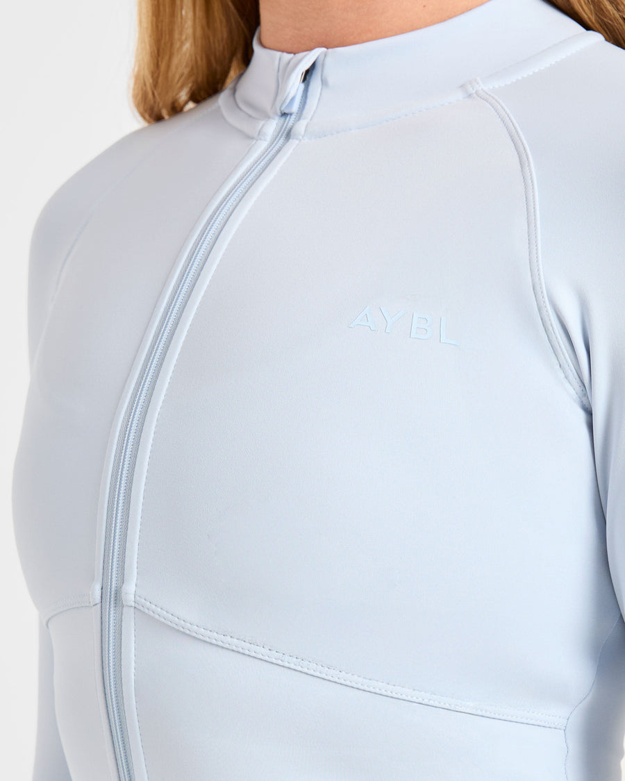 Sculpt Wrap Zip Up Jacket - Iced Bleu