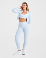 Sculpt Wrap Zip Up Jacket - Iced Bleu