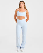 Sculpt Wrap Flared Leggings - Iced Bleu