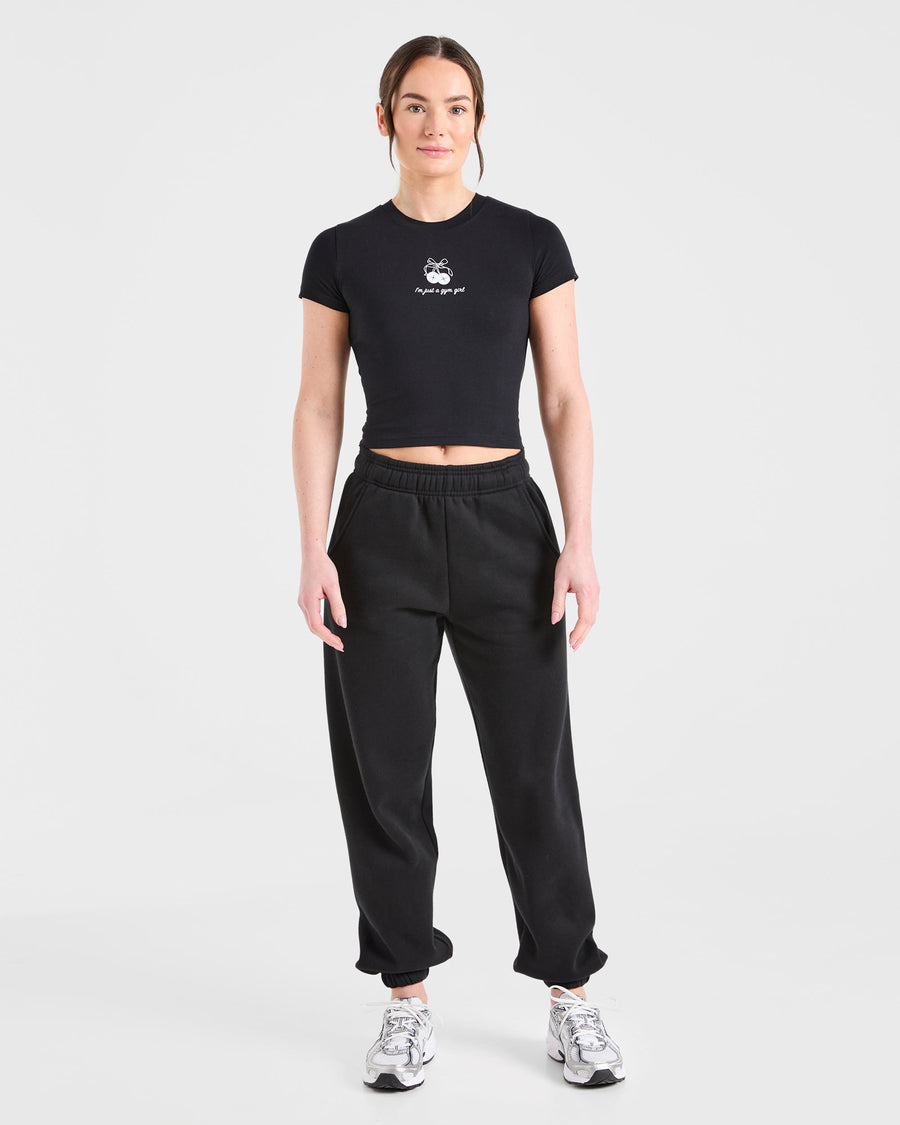 Just a Gym Girl Baby Tee - Black
