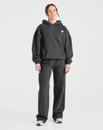 Retro Athletics Oversized Hoodie - Charcoal