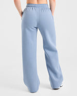 Retro Athletics Oversized Straight Leg Joggers - Vintage Bleu