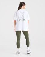 Power Lifting Illustration T Shirt - Blanc/Vert