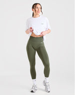 Power Lifting Illustration T Shirt - Blanc/Vert