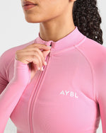 Empower Seamless Full Zip Jacket - Baby Rose