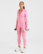 Empower Seamless Full Zip Jacket - Baby Rose