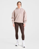 Sport Outline Oversized Hoodie - Pebble Gris