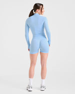 Empower Seamless Full Zip Jacket - Sky Bleu
