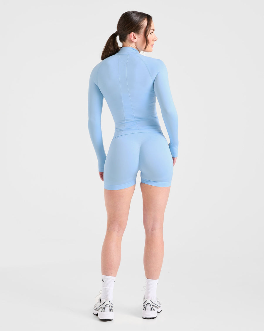 Empower Seamless Full Zip Jacket - Sky Bleu