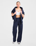 Varsity 2.0 Oversized Straight Leg Joggers - Navy
