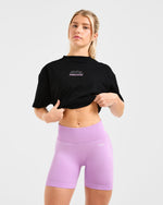 Athletics Track Oversized T Shirt - Noir/Rose