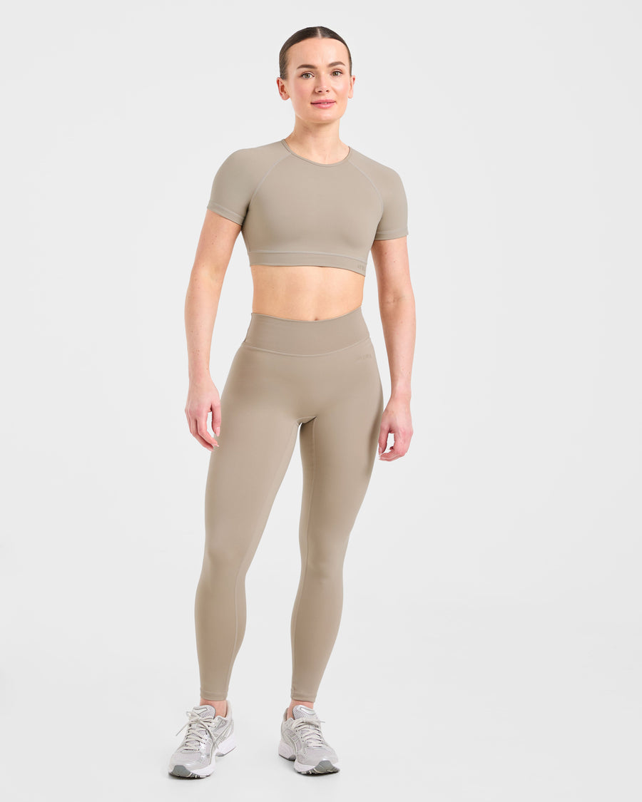 Staple Crop Top - Muted Taupe