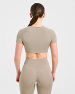 Staple Crop Top - Muted Taupe