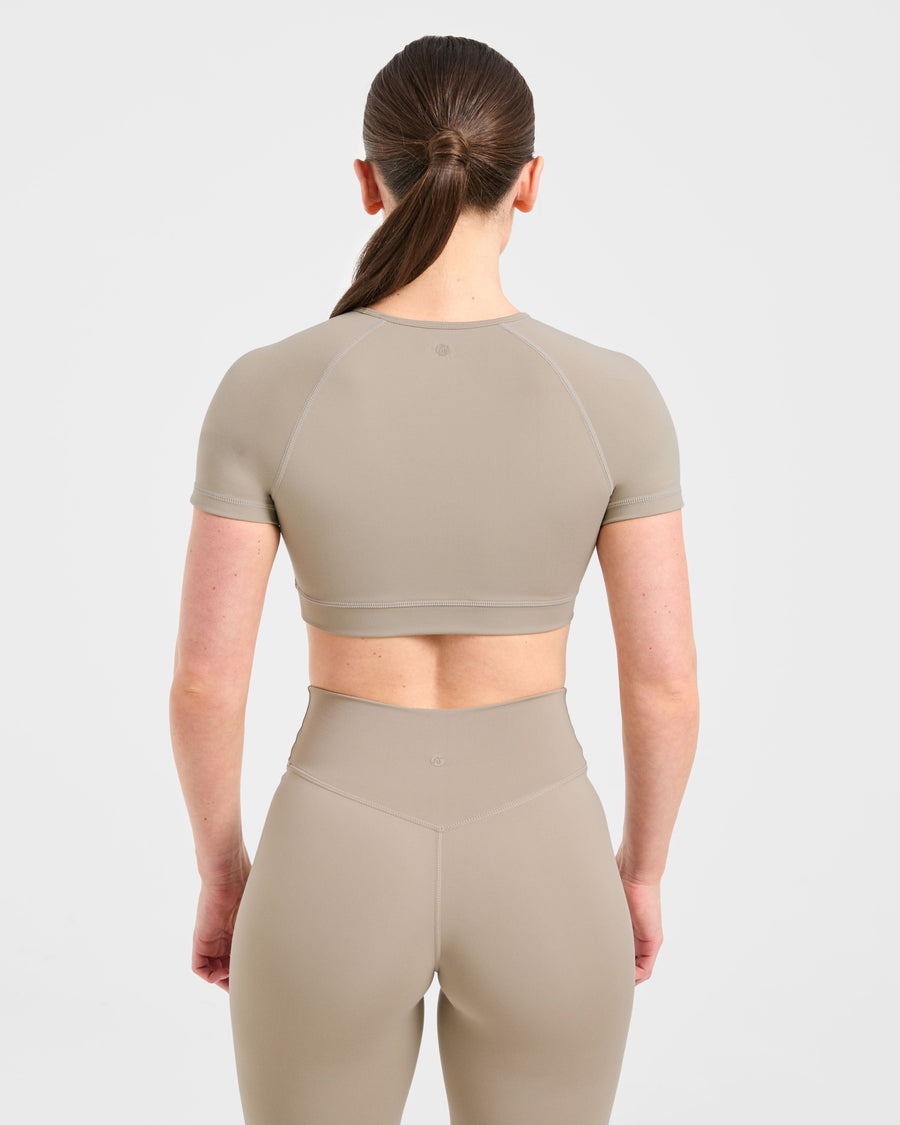Staple Crop Top - Muted Taupe