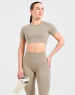 Staple Crop Top - Muted Taupe