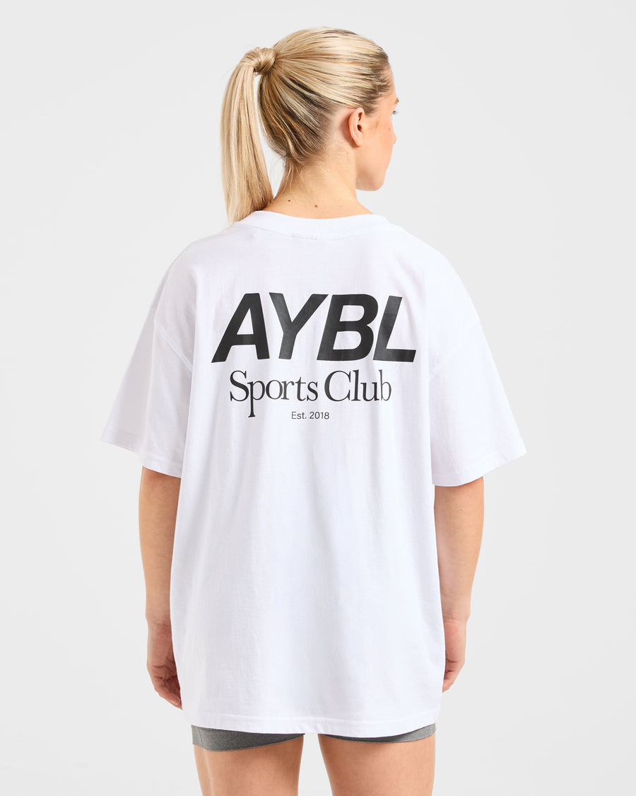 AYBL Sports Club Oversized T Shirt - Blanc