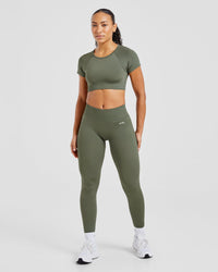 Adapt Seamless Crop Top - Vert