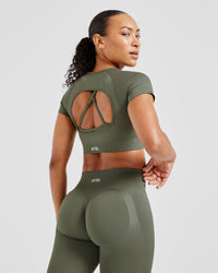Adapt Seamless Crop Top - Vert
