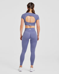 Adapt Seamless Crop Top - Iris Bleu