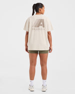 Retro Athletics Oversized T Shirt - Sand
