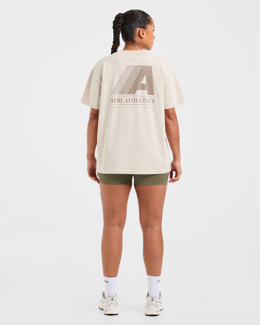 Retro Athletics Oversized T Shirt - Sand
