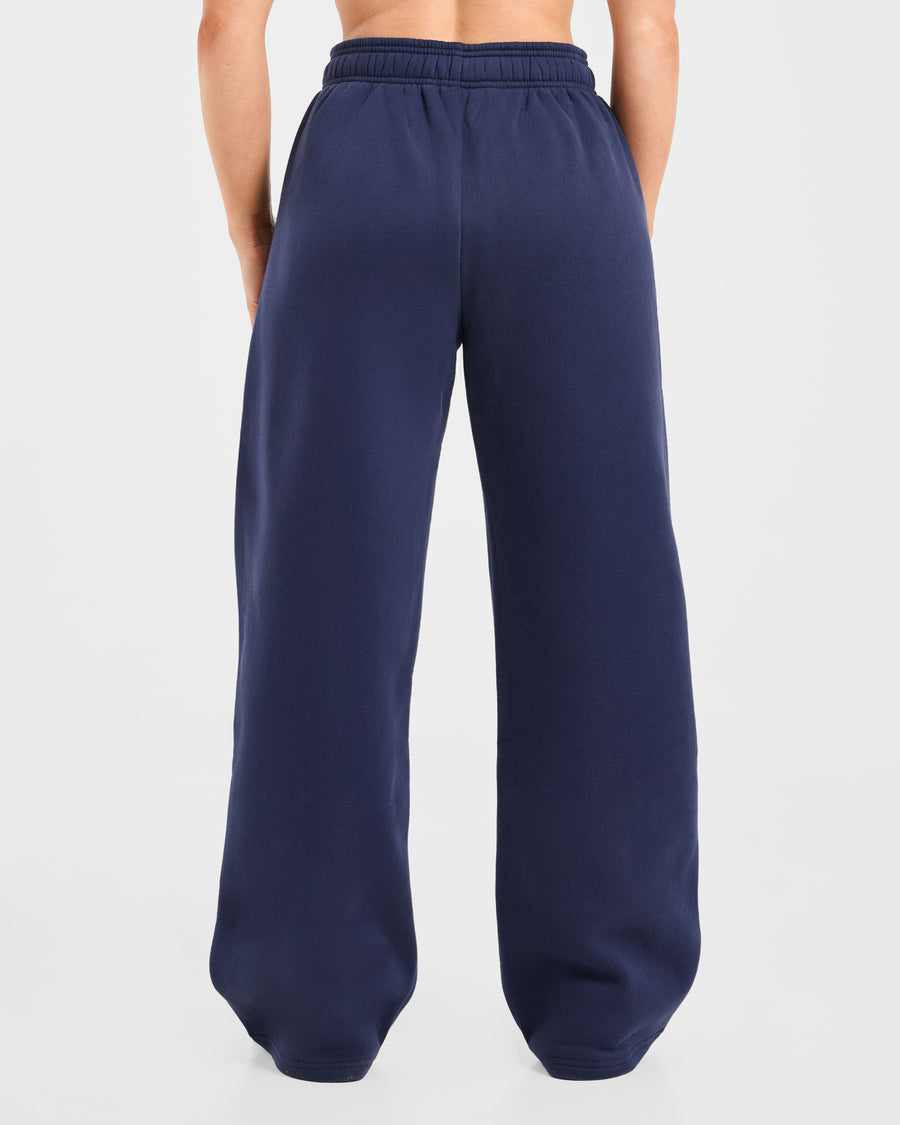AYBL Sports Outline Oversized Straight Leg Joggers - Navy