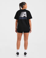 Retro Athletics Oversized T Shirt - Noir