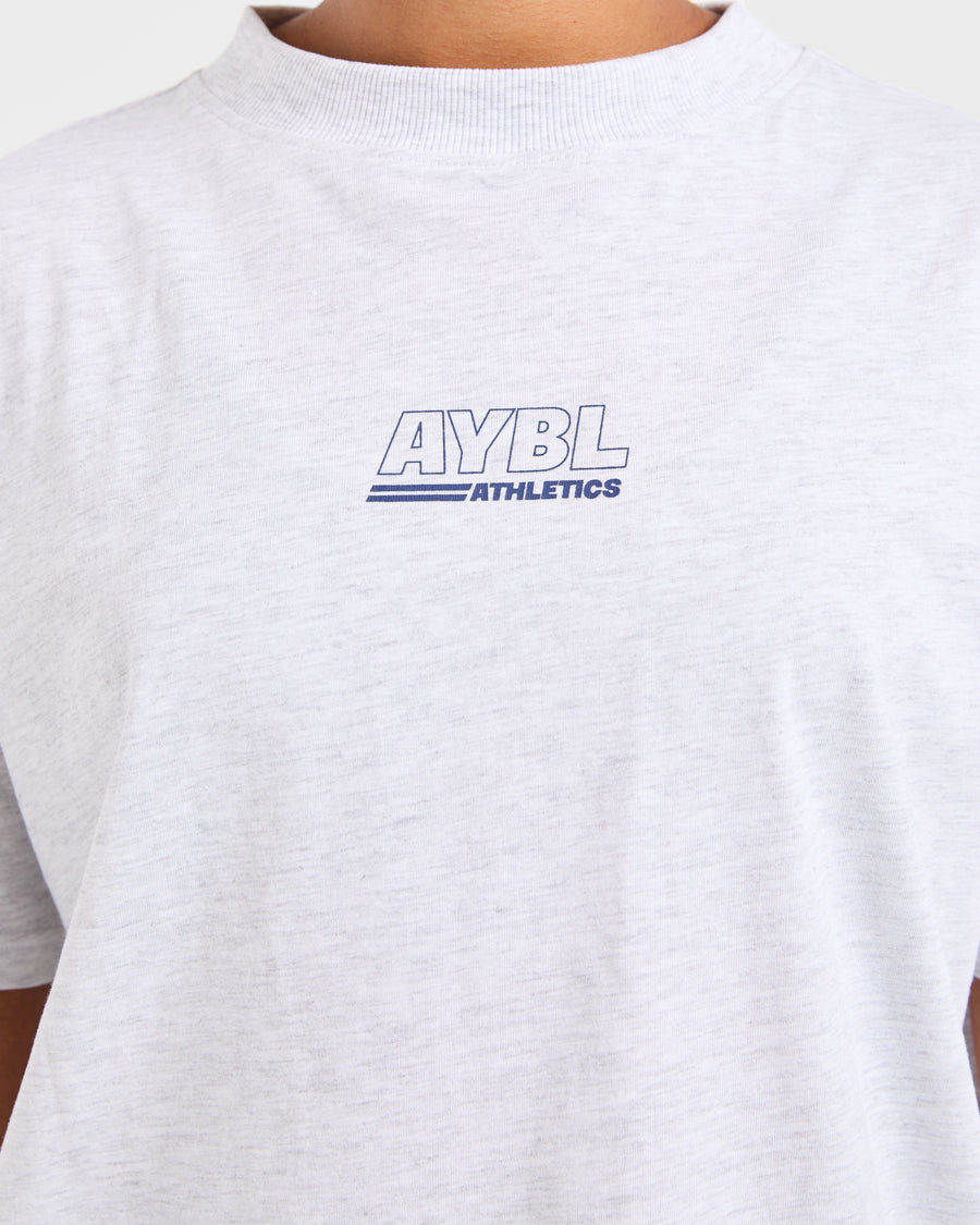 Athletics Track Oversized T Shirt - Heather Grey/Navy