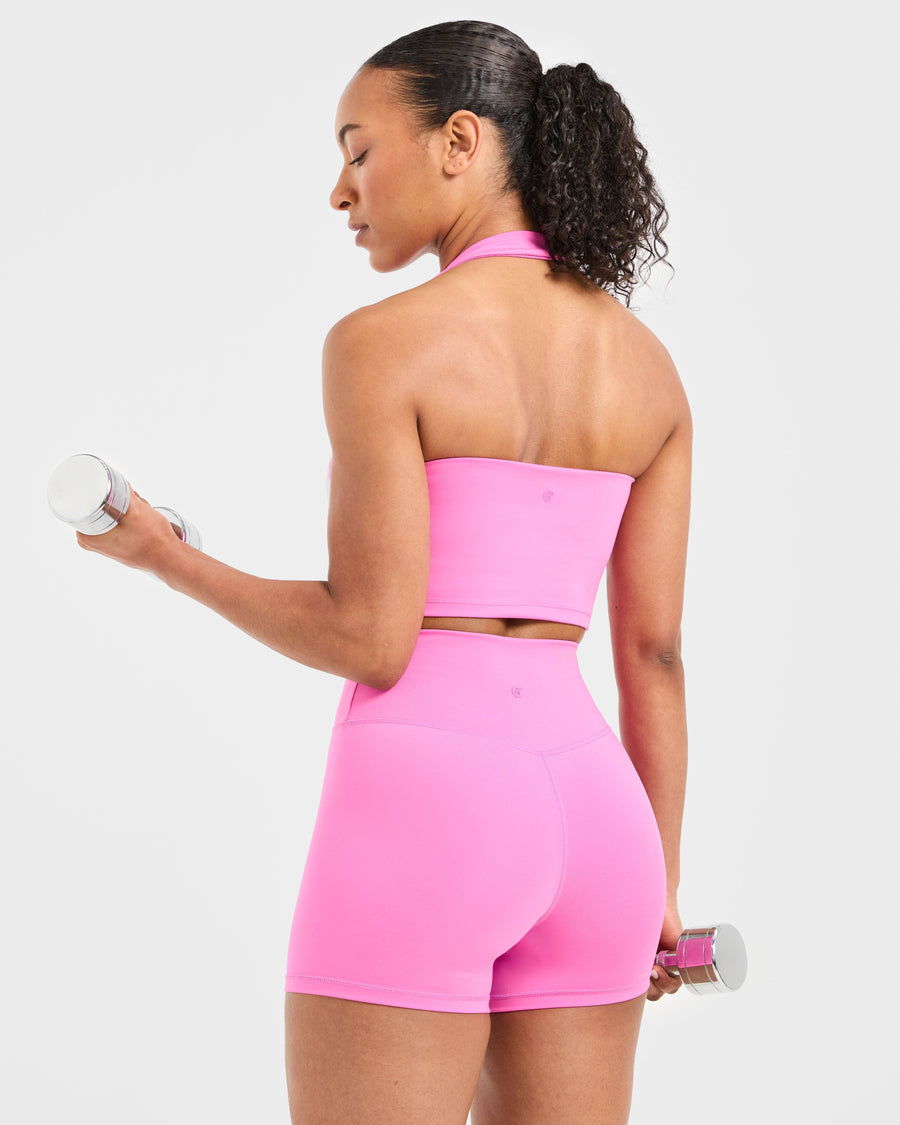 Staple Halterneck Crop Top - Summer Rose