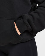 Script Embroidered Oversized Hoodie - Noir