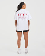 Strength Club Oversized T Shirt - White/Rouge