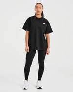 Athletics Retro Oversized T Shirt - Noir