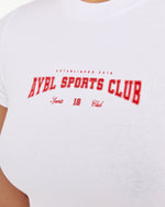 Sports Club Varsity Baby Tee - White/Red