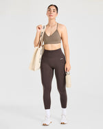Essential Crossback Sports Bra - Mocha Brun