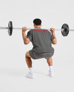 Orbit Oversized T Shirt - Charcoal/Rouge