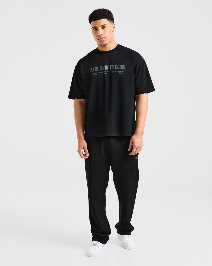 Sports Club Dot Oversized T Shirt - Noir