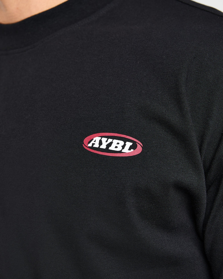 Athletics Script Oversized T Shirt - Noir