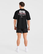 Athletics Script Oversized T Shirt - Noir