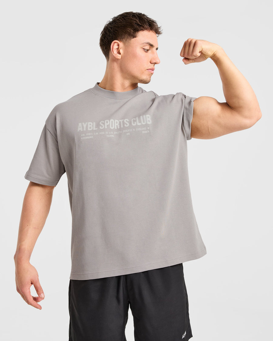 Sports Club Dot Oversized T Shirt - Cloud Gris