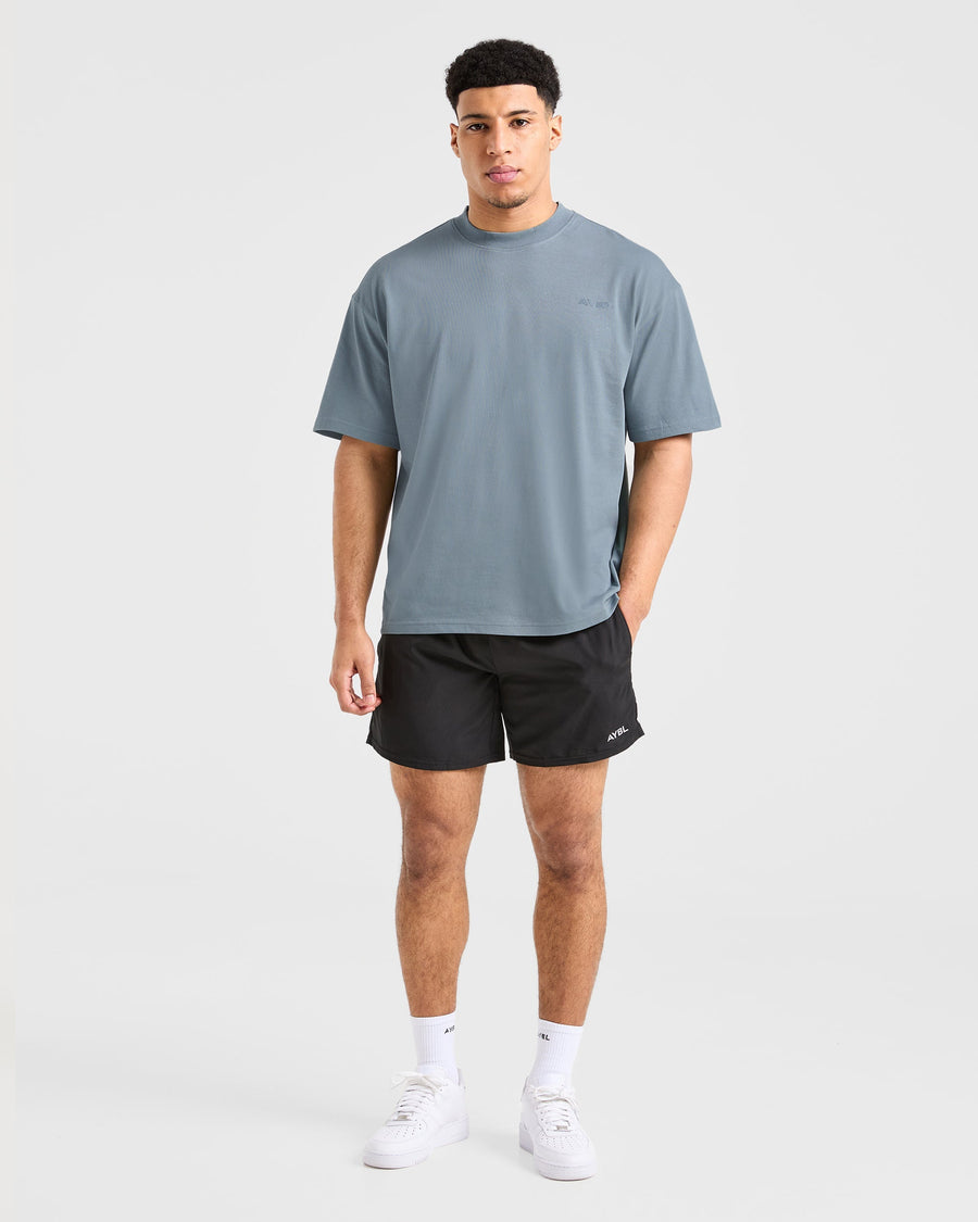 Blur Oversized T Shirt - Steel Bleu